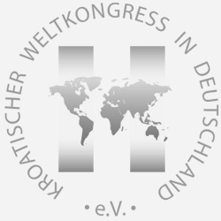 Graues Logo des kroatischen Weltkongresses in Deutschland